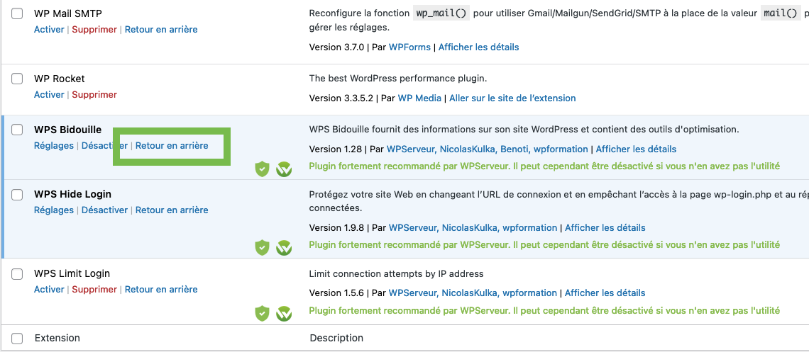 hébergement wordpress console 8